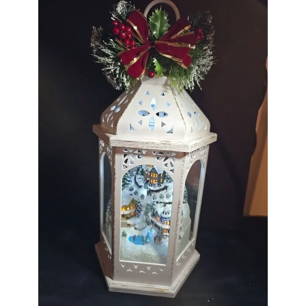 Bradford Exchange Winter  Wonderland  Christmas  Lantern With Light Thomas Kin..